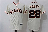 San Francisco Giants #28 Buster Posey Cream Alternate New Cool Base Jersey,baseball caps,new era cap wholesale,wholesale hats